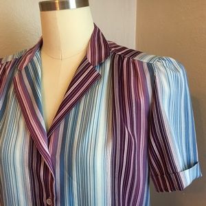 Vintage 80's Levi Strauss & Co. Striped Blouse M